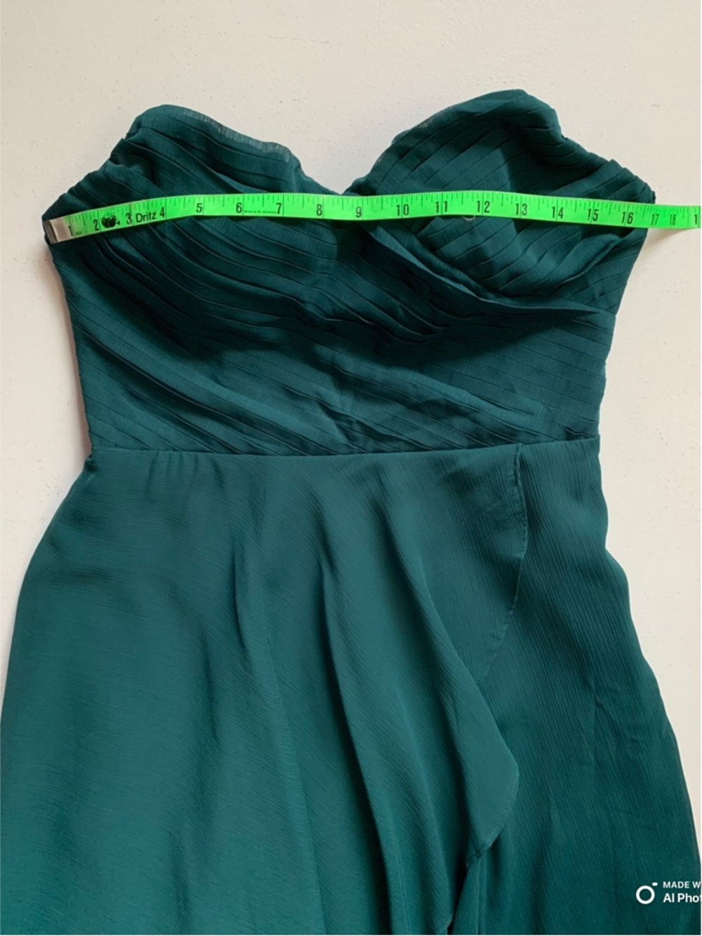 Lulus Medium Revered Elegance Emerald Green Pleated Strapless Maxi Dress NWT - Picture 14 of 17